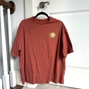 SHEIN Brown and Orange Sun T-shirt